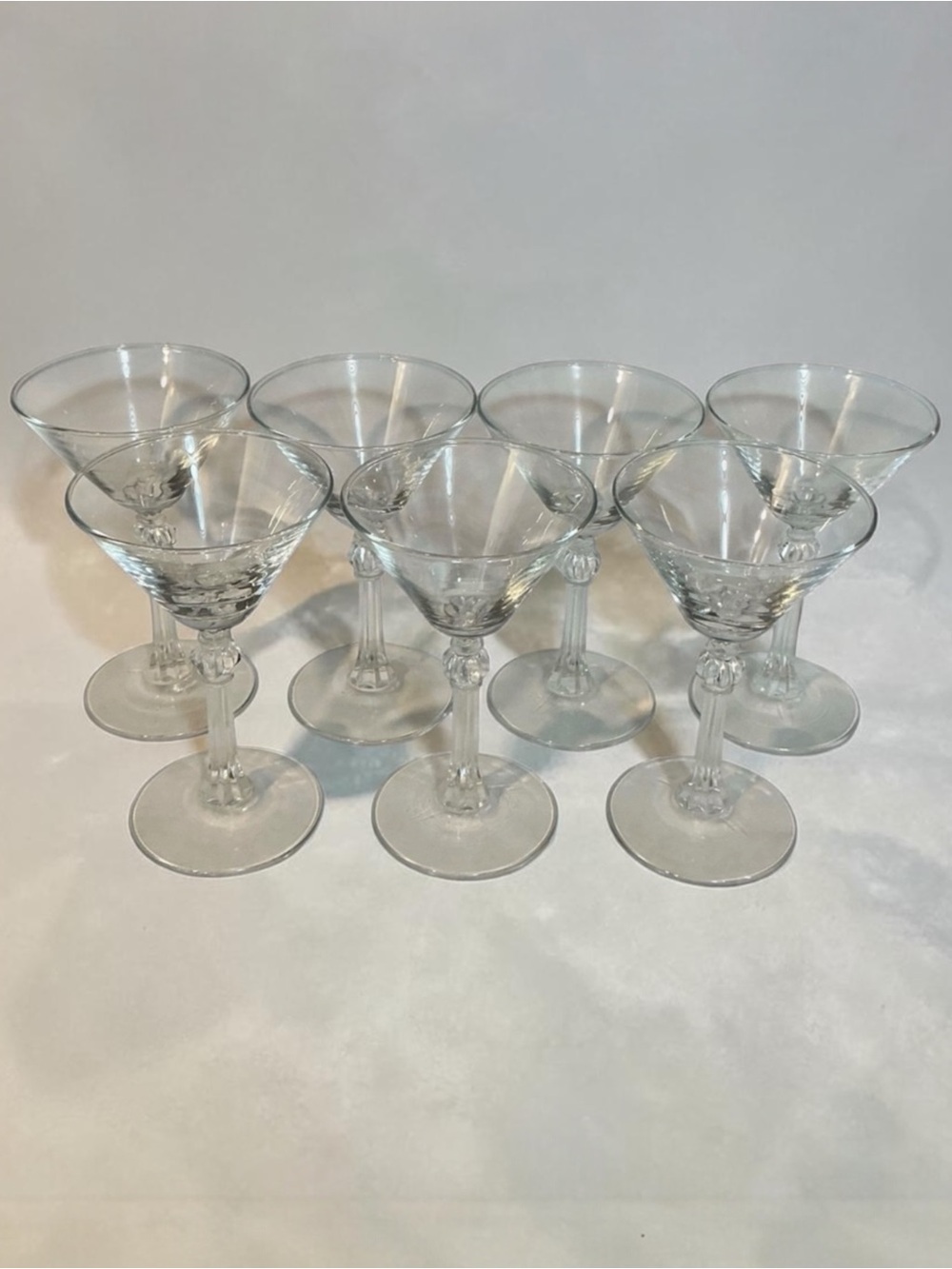 Elegant Clear Martini Glasses Set of 7